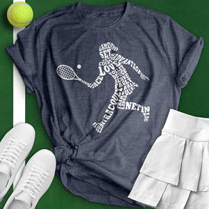 Tennis Player Typography Tee