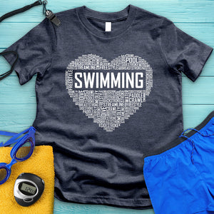 Swim Heart Typography Tee