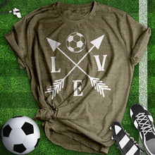 Load image into Gallery viewer, Love Soccer Arrow Tee
