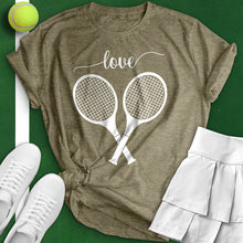 Load image into Gallery viewer, Cursive Love Crossed Tennis Tee
