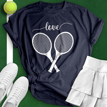 Load image into Gallery viewer, Cursive Love Crossed Tennis Tee
