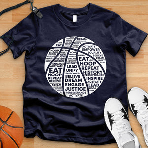 Basketball Game Ball Typography Tee