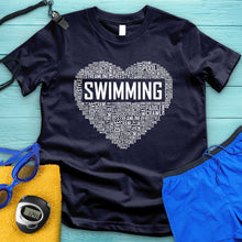 Load image into Gallery viewer, Swim Heart Typography Tee
