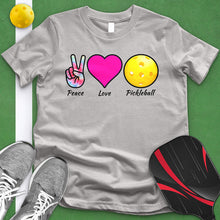 Load image into Gallery viewer, Peace Love Pickle Ball Tie Dye Tee
