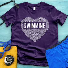 Load image into Gallery viewer, Swim Heart Typography Tee
