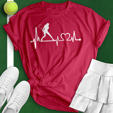 Load image into Gallery viewer, Tennis Heartbeat Tee red
