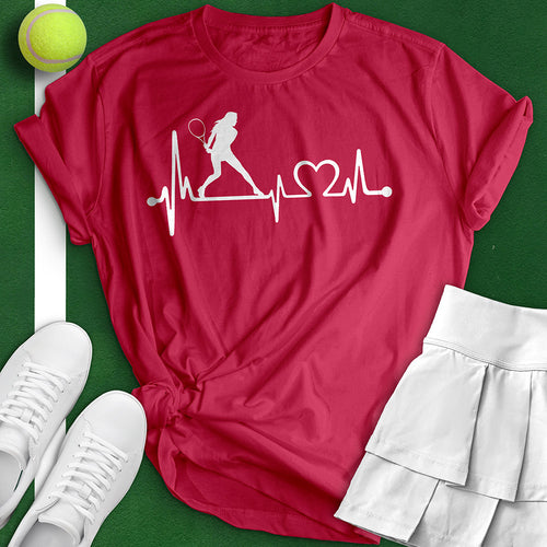 Tennis Heartbeat Tee red