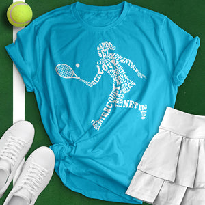 Tennis Player Typography Tee