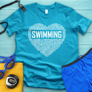 Swim Heart Typography Tee