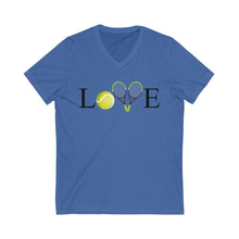 Load image into Gallery viewer, Love Tennis Crossed Racket V-Neck
